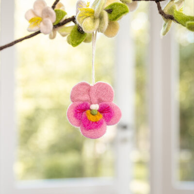 Sjaal met Verhaal Felt Hanger Viooltje assorti