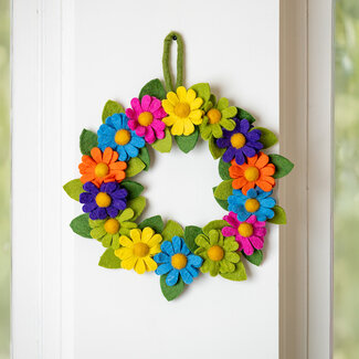 Sjaal met Verhaal Wreath Margrietjes XL multicolor