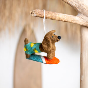 Sjaal met Verhaal Felt Hanger Teckel Summer Days Citroen