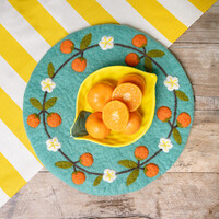 Sjaal met Verhaal Felt Coaster 35 cm Sinaasappel