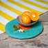 Sjaal met Verhaal Felt Coaster 20 cm Sinaasappel