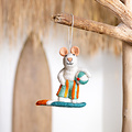Sjaal met Verhaal Felt Hanger Muis Surfboy turquoise