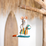 Sjaal met Verhaal Felt Hanger Muis Surfboy turquoise