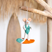 Sjaal met Verhaal Felt Hanger Muis Surfgirl turquoise