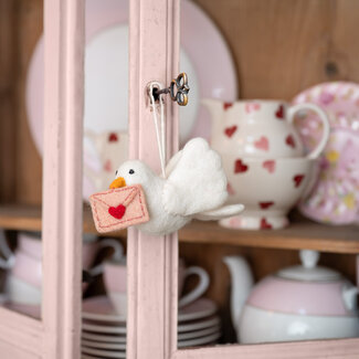 Sjaal met Verhaal Felt Hanger Duif Love is in the Air