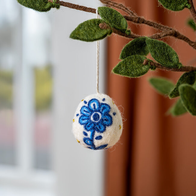Felt Hanger Ei Delfts Blauw assorti