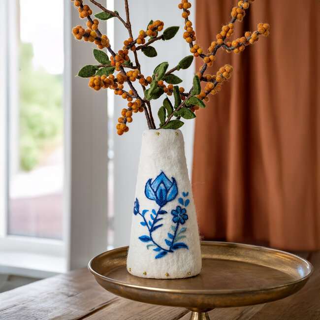 Felt Vase Delfts Blauw met Tulp medium