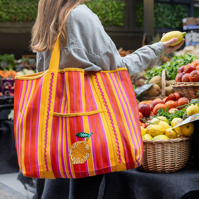 Recycled Tote Bag Woven Lemon