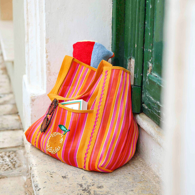 Recycled Tote Bag Woven Lemon