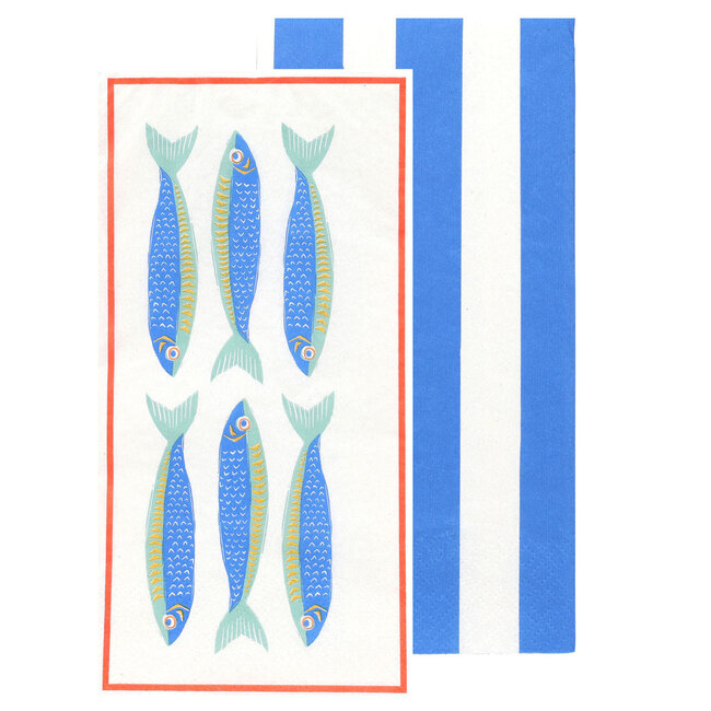 Paper Napkins Long Fish 16-Pack