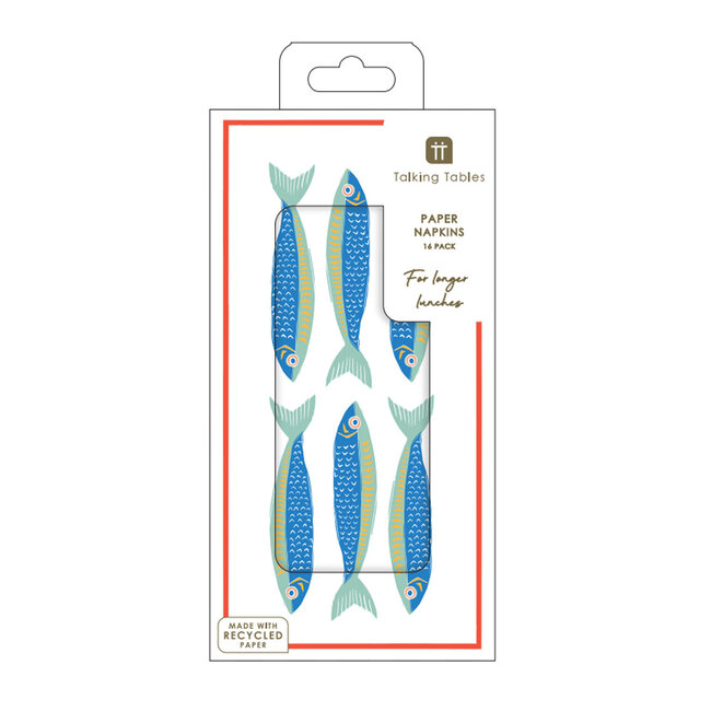 Paper Napkins Long Fish 16-Pack