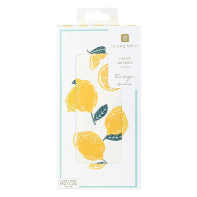 Talking Tables Paper Napkins Long Lemon 16-Pack
