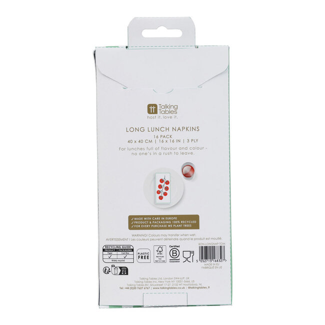 Paper Napkins Long Tomato 16-Pack