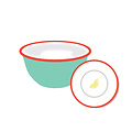 Talking Tables Enamel Bowl Lemon aqua 12cm