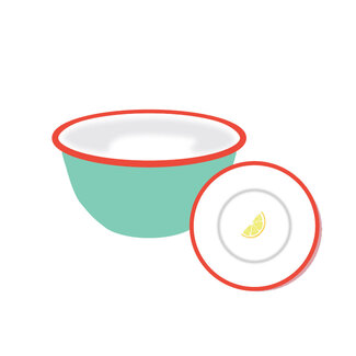 Talking Tables Emaille Schüssel Lemon aqua 12cm