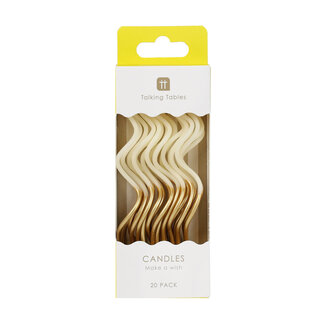 Talking Tables Birthday Candles Gold & White Twisted large