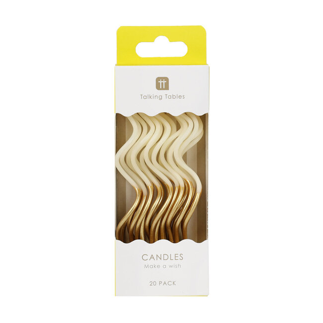 Geburtstagskerzen Gold & White Twisted large
