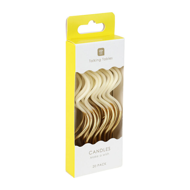 Birthday Candles Gold & White Twisted large