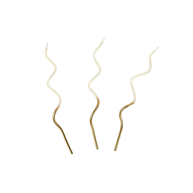 Birthday Candles Gold & White Twisted large
