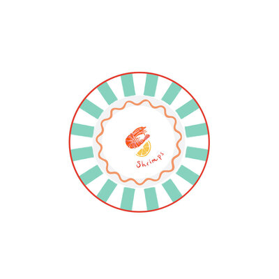 Talking Tables Enamel Plate Shrimp 25 cm