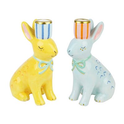 Talking Tables Candleholder Ceramic Bunnies