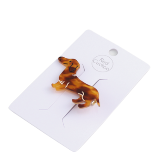 Red Cuckoo Haarclip Sausage Dog