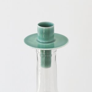 Overbeck and Friends Bottle Candle Holder Linnea malachite