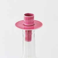 Overbeck and Friends Bottle Candle Holder Linnea raspberry