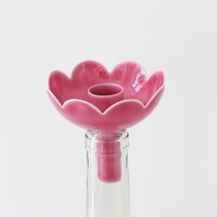 Overbeck and Friends Bottle Candle Holder Flora carmine rose