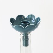Overbeck and Friends Bottle Candle Holder Flora bluegreen