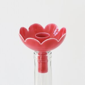 Overbeck and Friends Bottle Candle Holder Flora raspberry