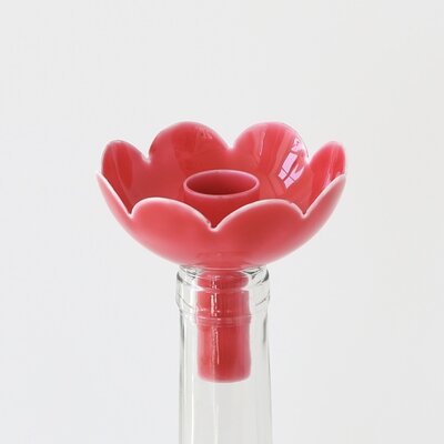 Overbeck and Friends Bottle Candle Holder Flora raspberry