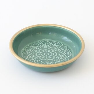 Overbeck and Friends Bowl Enamel Nelly malachite green