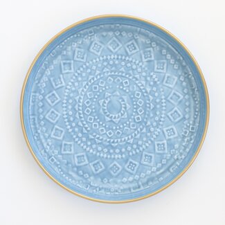 Overbeck and Friends Tablett Emaille Liv large light blue