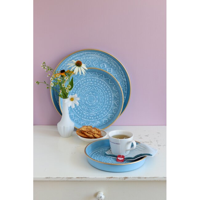 Tablett Emaille Liv small light blue