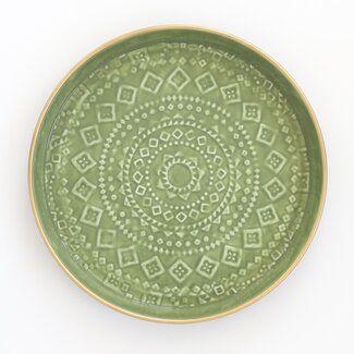 Overbeck and Friends Tray Enamel Liv large sage green