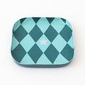 Overbeck and Friends Schmuckteller Emaille Raute bluegreen