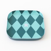 Overbeck and Friends Trinket Dish Enamel Raute bluegreen