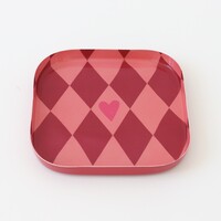 Overbeck and Friends Trinket Dish Enamel Raute pinkred