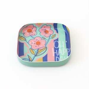 Overbeck and Friends Trinket Dish Enamel oh happy day