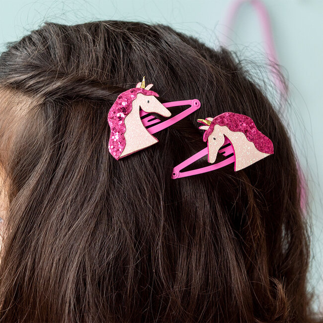 Hair Clips Glitter Unicorn