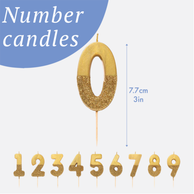 Talking Tables Starter Set 30 candles Glitter gold