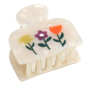 Red Cuckoo Hair Claw Clip Flowers