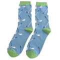 Miss Sparrow Mens Socks Bamboo Golf Pattern denim
