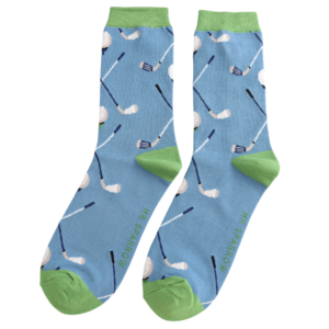 Miss Sparrow Mens Socks Bamboo Golf Pattern denim