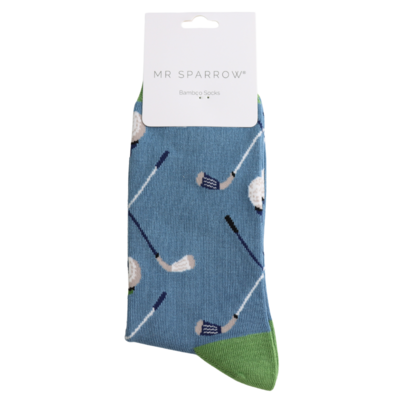 Miss Sparrow Männer-Socken Bamboo Golf Pattern denim