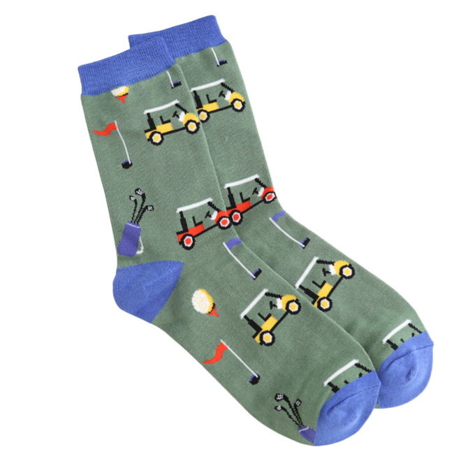 Mens Socks Bamboo Gone Golfing sage