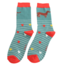Socks Bamboo Sausage Dog & Stripes green