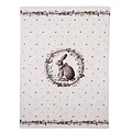 Clayre & Eef Tea towel Rabbit & Roses