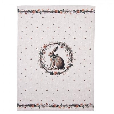 Clayre & Eef Geschirrtuch Rabbit & Roses